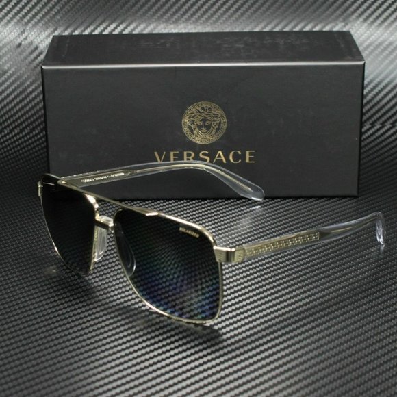 WOW! Versace Men's Polarized Gold Sunglasses! New w/ box